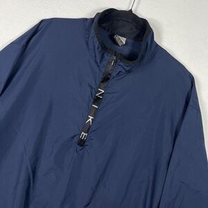 VTG Nike Anorak Windbreaker Jacket Navy Blue Embroidered Men’s XL Swoosh Flawed